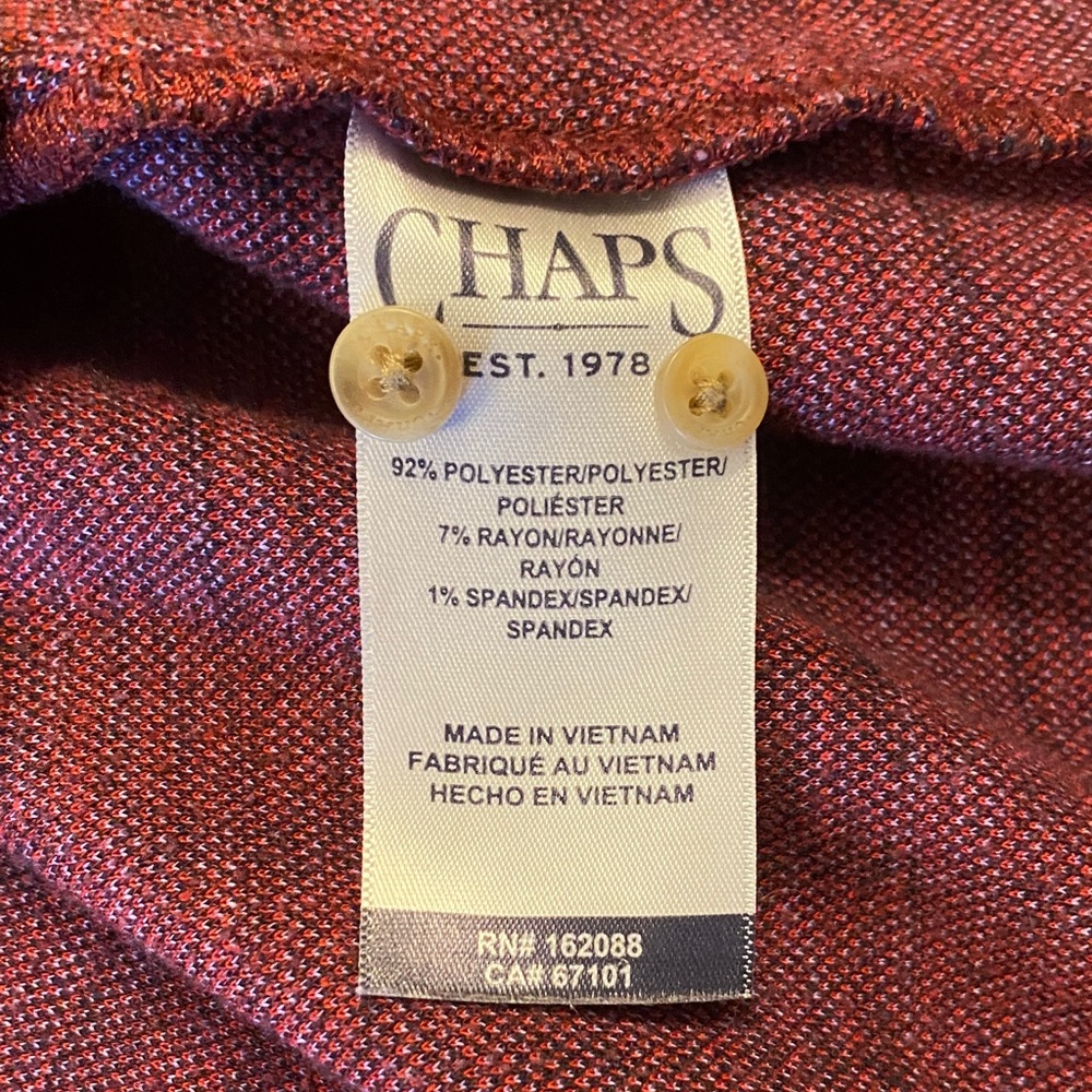 Chaps Plaid Trench Coat - Burgundy and Black size large - Picture 10 of 16